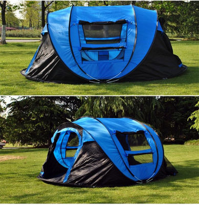 Camping 4 Orang Tahan Air Pop Up Tenda Pengaturan Mudah 2 Pintu Besar Keluarga Instan