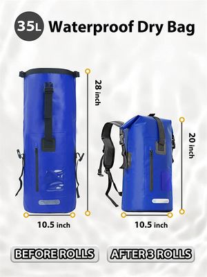 Premium 35L Waterproof Dry Bag Backpack Untuk Berperahu Kayak Mendaki Arung Jeram