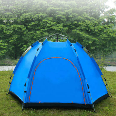 Pop Up Tenda Segi Enam Instan tahan serangga 240 * 200 * 140cm Untuk Berkemah Keluarga