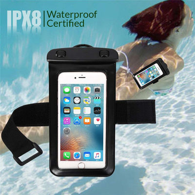 PVC IPX8 Kantong Telepon Tahan Air Mengemudi Berenang Dengan Ban Lengan