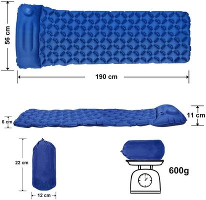 Ringan Camping Inflatable Sleeping Pad 40D Nylon Untuk Hiking Backpacking